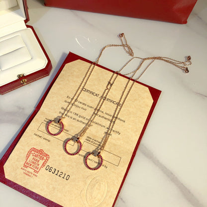 Miro JUSTE NECKLACE GOLD RED DIAMONDS