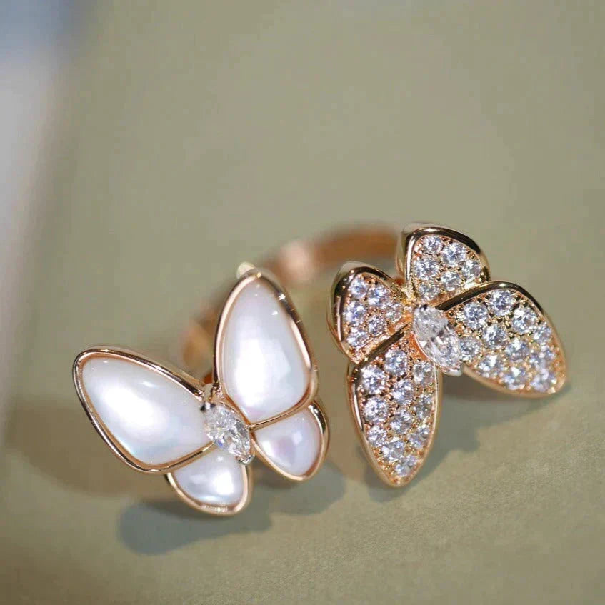 Miro TWIN BUTTERFLY DIAMOND MOP RING
