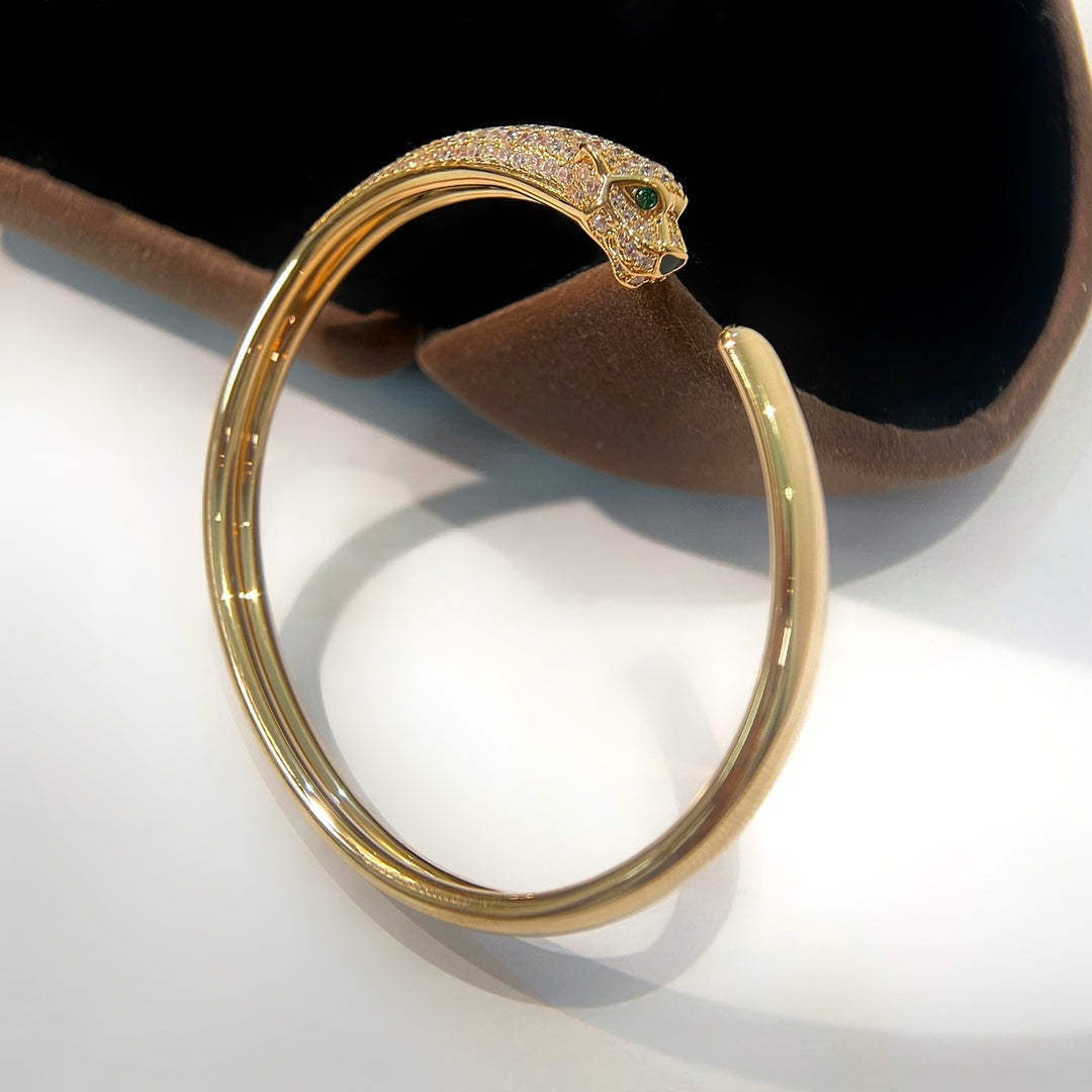 Miro PANTHERE GOLD DIAMOND OPEN BRACELET