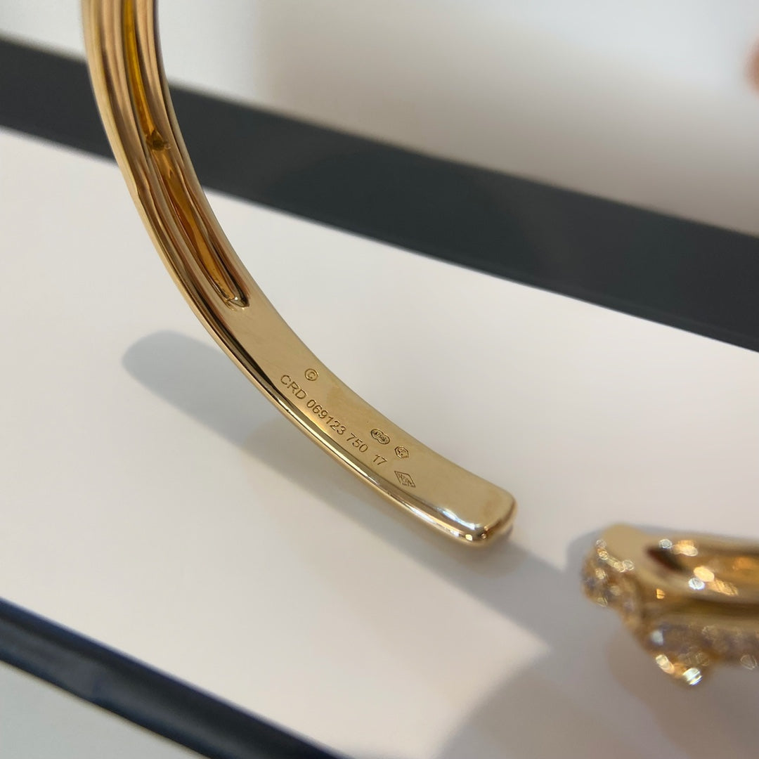 Miro PANTHERE GOLD DIAMOND OPEN BRACELET
