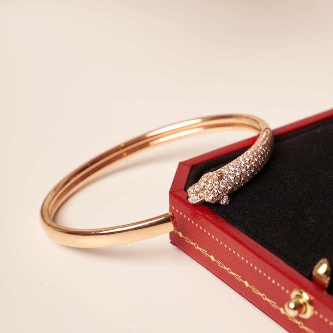 Miro PANTHERE ROSE GOLD DIAMOND OPEN BRACELET