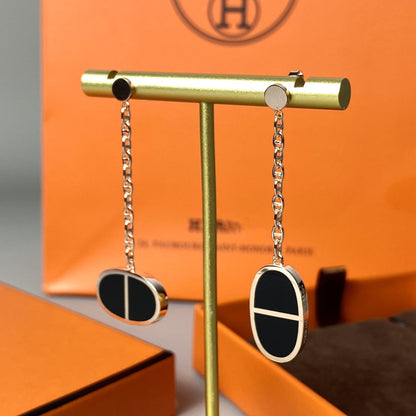Miro CHAINE VERSO BLACK CERAMIC EARRINGS