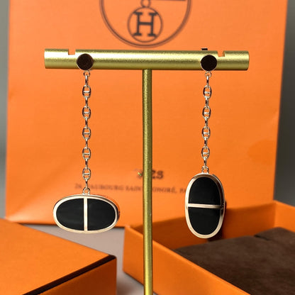Miro CHAINE VERSO BLACK CERAMIC EARRINGS