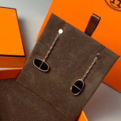Miro CHAINE VERSO BLACK CERAMIC EARRINGS