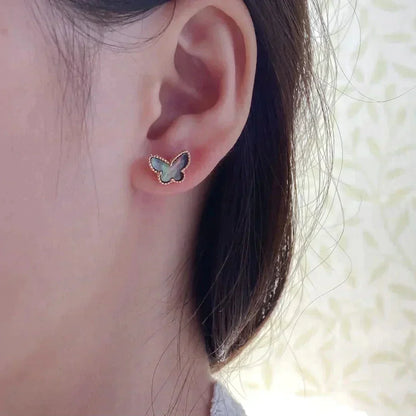 Miro BUTTERFLY DARK MOP  EARRINGS