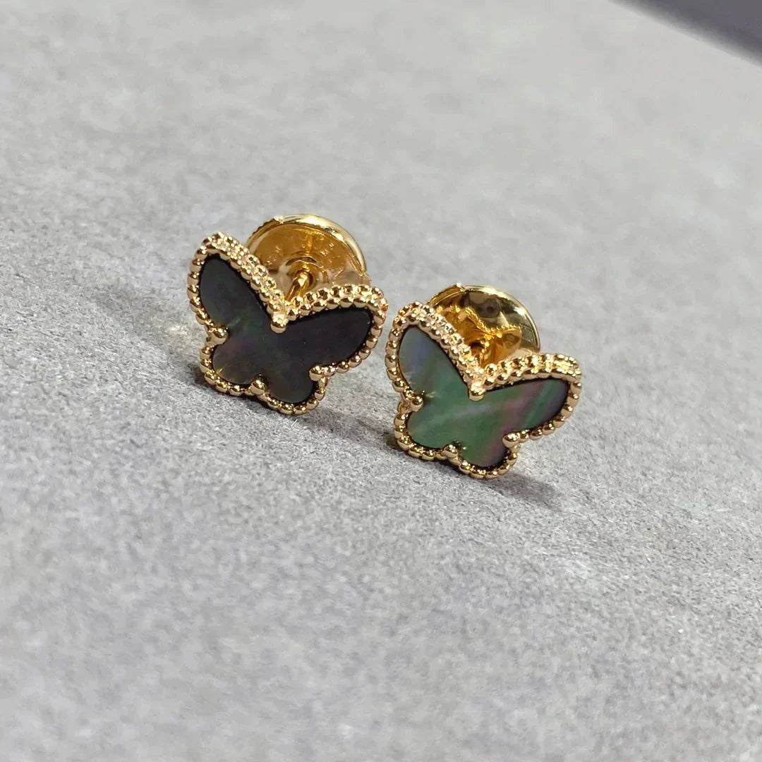Miro BUTTERFLY DARK MOP  EARRINGS