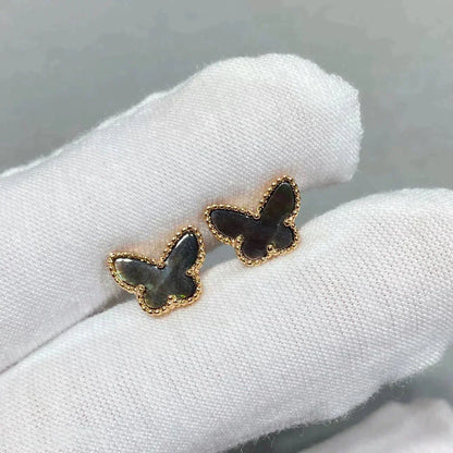 Miro BUTTERFLY DARK MOP  EARRINGS