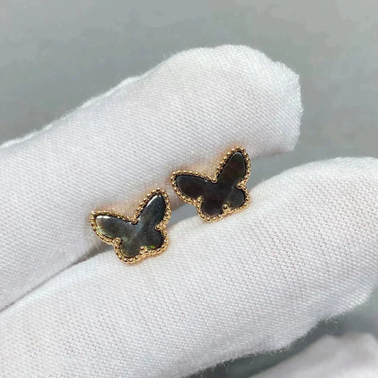 Miro BUTTERFLY DARK MOP  EARRINGS