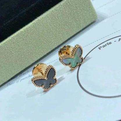 Miro BUTTERFLY DARK MOP  EARRINGS