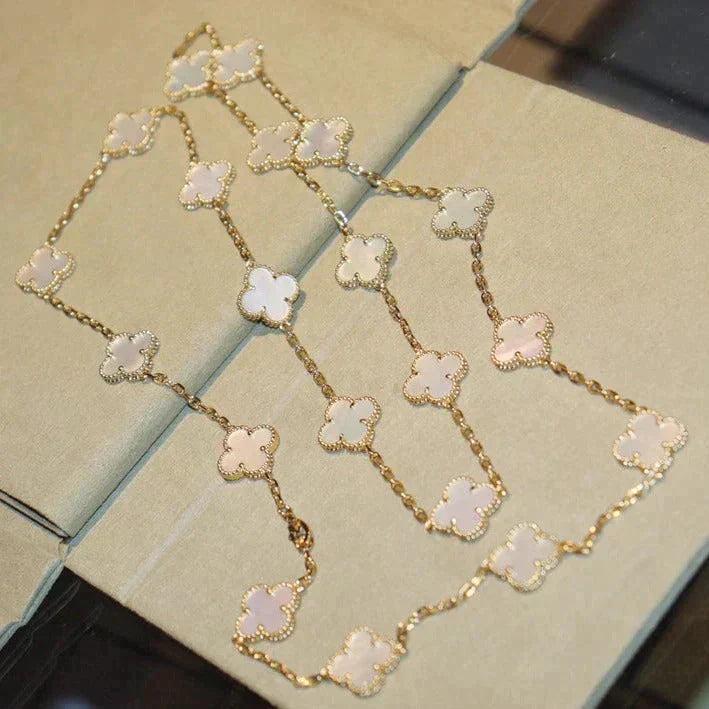 Miro CLOVER 20 MOTIFS WHITE MOP NECKLACE