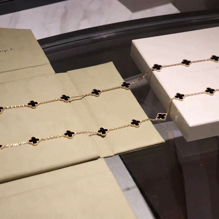 Miro CLOVER 20 MOTIFS ONYX NECKLACE