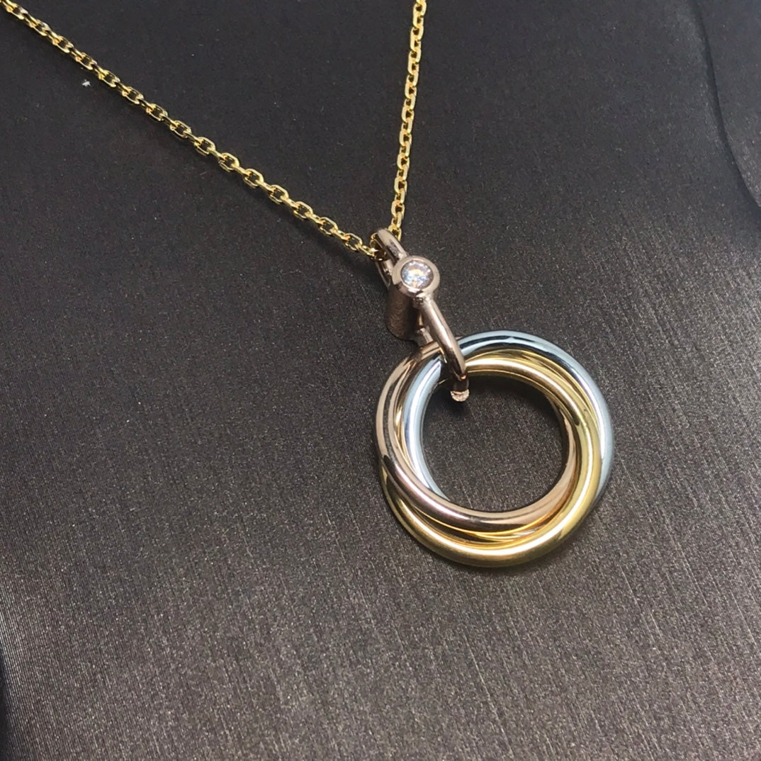 Miro TRINITY SILVER GOLD PINK GOLD NECKLACE