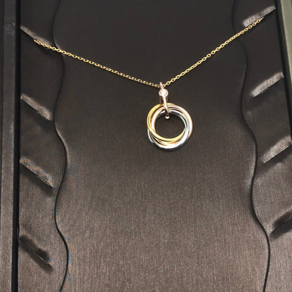 Miro TRINITY SILVER GOLD PINK GOLD NECKLACE