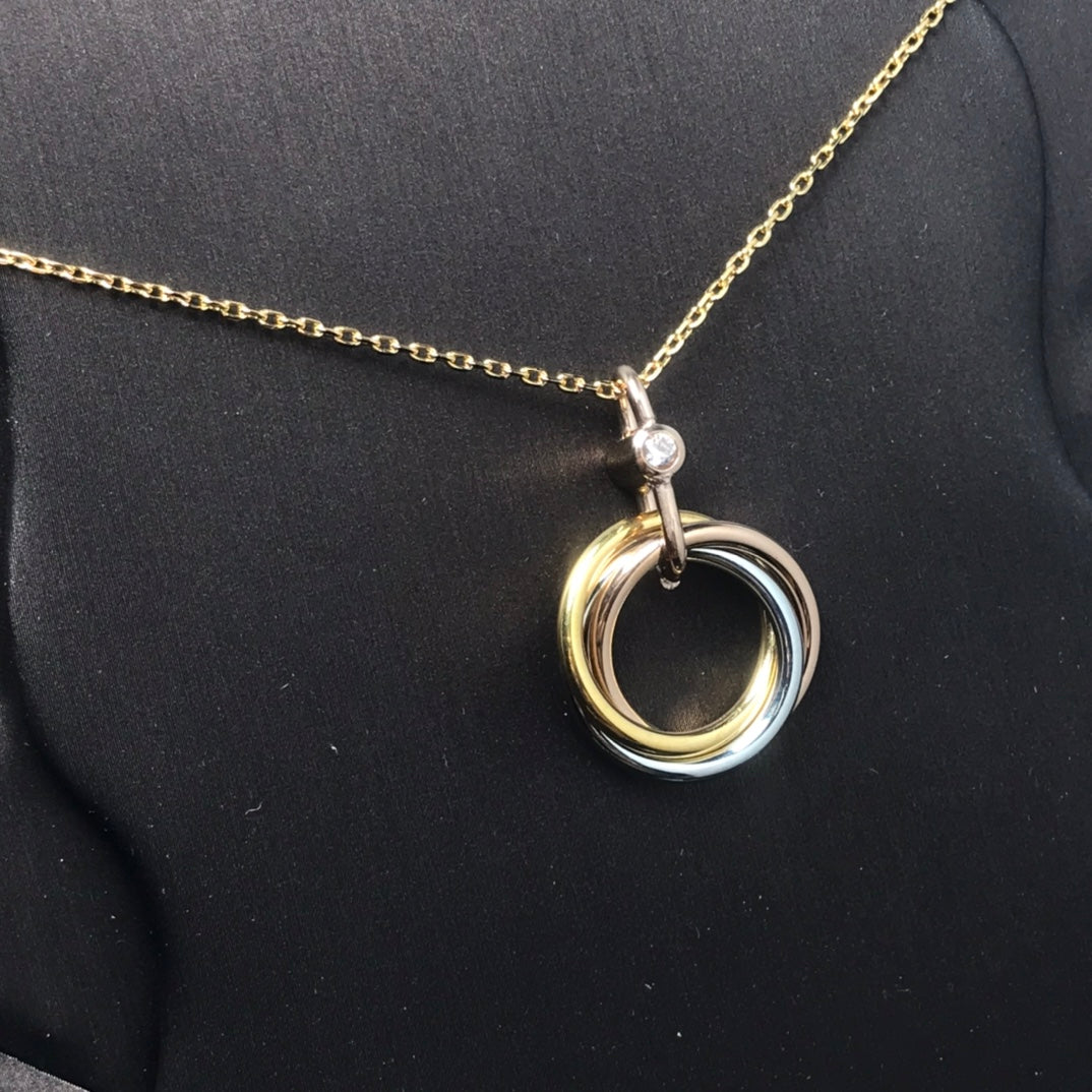 Miro TRINITY SILVER GOLD PINK GOLD NECKLACE