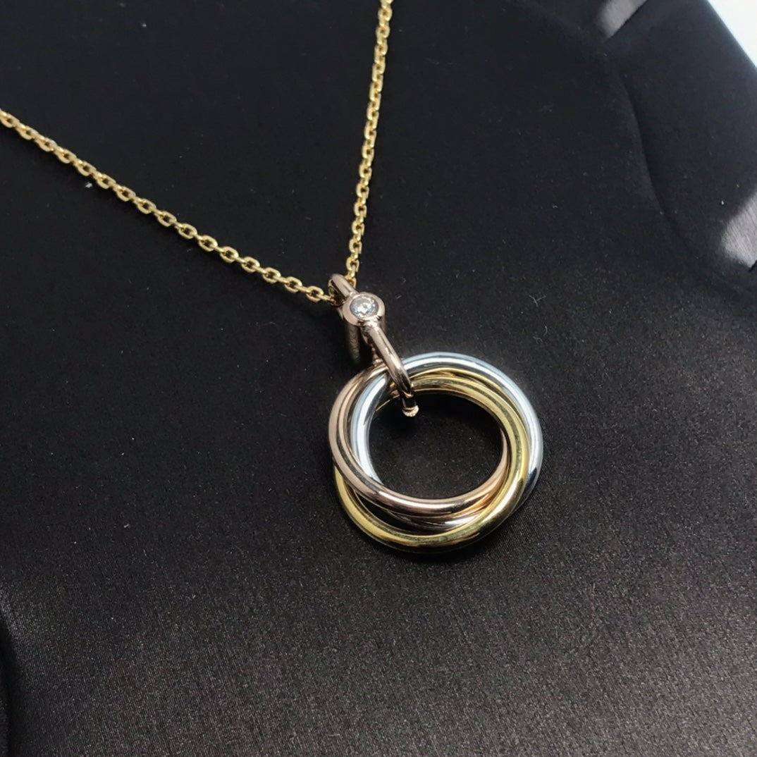 Miro TRINITY SILVER GOLD PINK GOLD NECKLACE