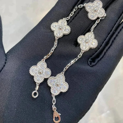 [Miro ] New  CLOVER 5 MOTIF FULL DIAMOND BRACELET COLLECTION
