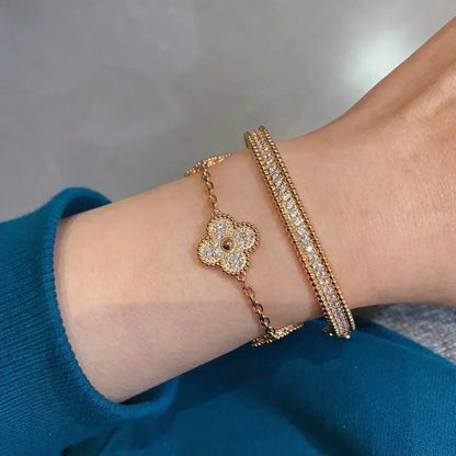 [Miro ] New  CLOVER 5 MOTIF FULL DIAMOND BRACELET COLLECTION