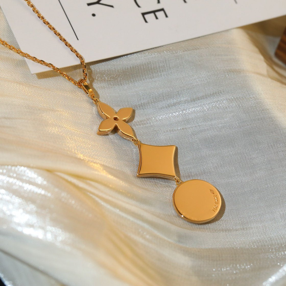 Miro STAR AND SUN DIAMOND PINK GOLD NECKLACE