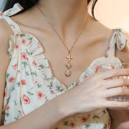 Miro STAR AND SUN DIAMOND PINK GOLD NECKLACE