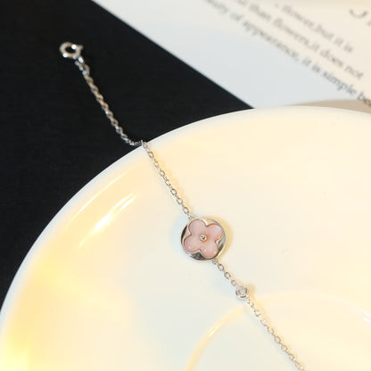Miro SUN MOTIF PINK MOP SILVER BRACELET