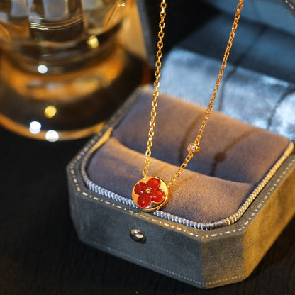 Miro SUN PEDANT PINK GOLD 1 DIAMOND NECKLACE