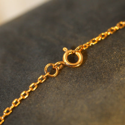 Miro SUN PEDANT PINK GOLD 1 DIAMOND NECKLACE
