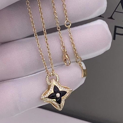 Miro STAR PEDANT PINK GOLD DIAMOND NECKLACE