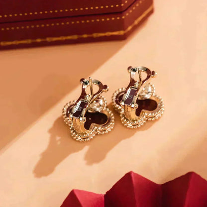 Miro CLOVER MEDIUM 1 MOTIFS CARNELIAN  EARRINGS