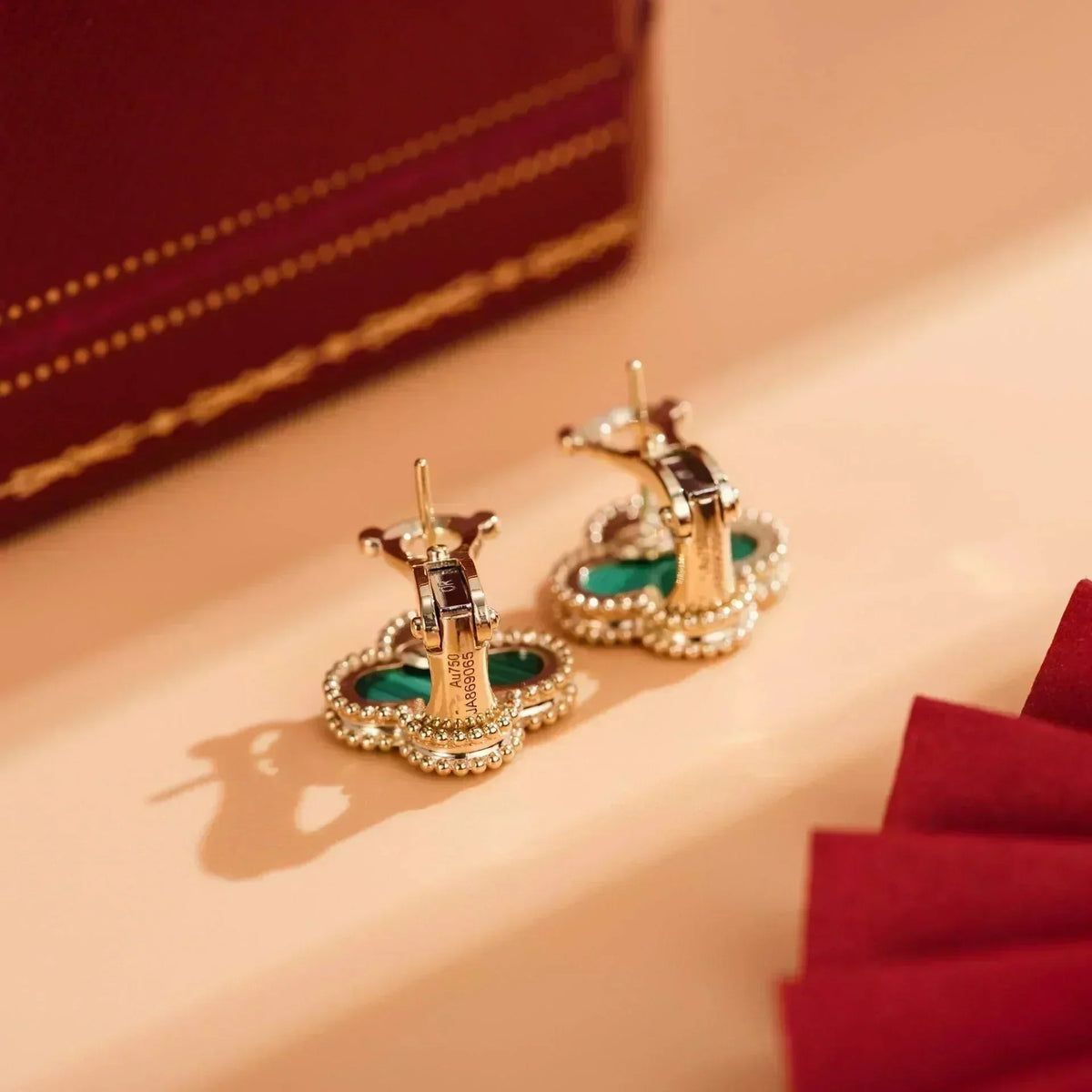Miro CLOVER MEDIUM 1 MOTIFS MALACHITE  EARRINGS