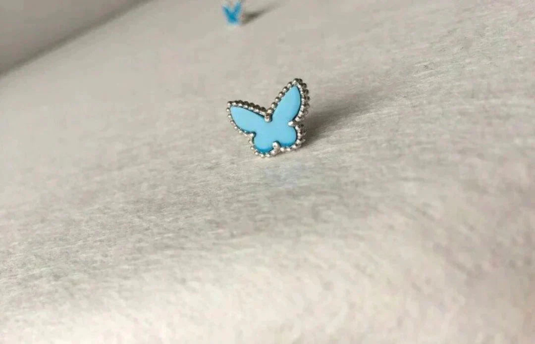 Miro BUTTERFLY TURQUOISE EARRINGS SILVER