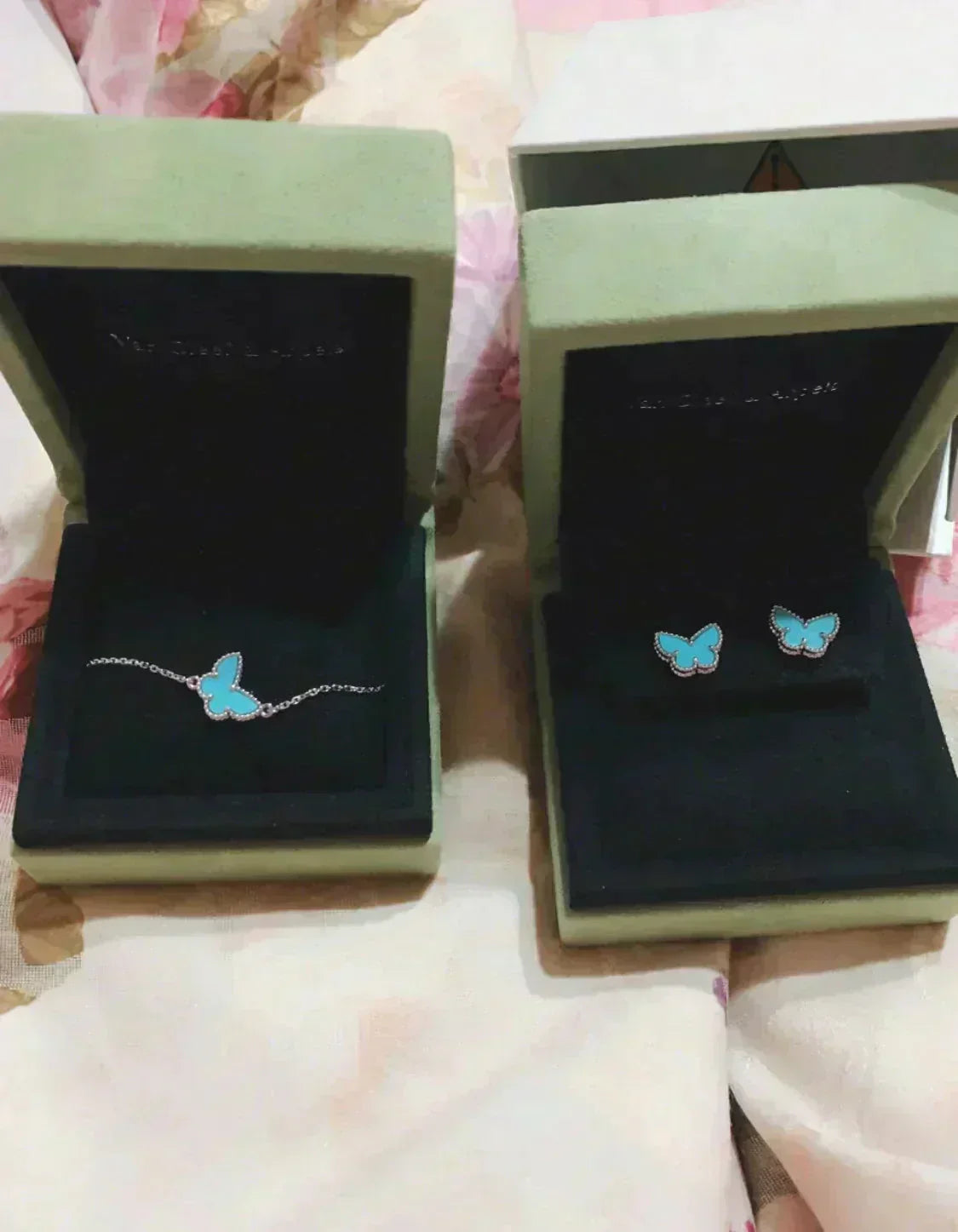 Miro BUTTERFLY TURQUOISE EARRINGS SILVER