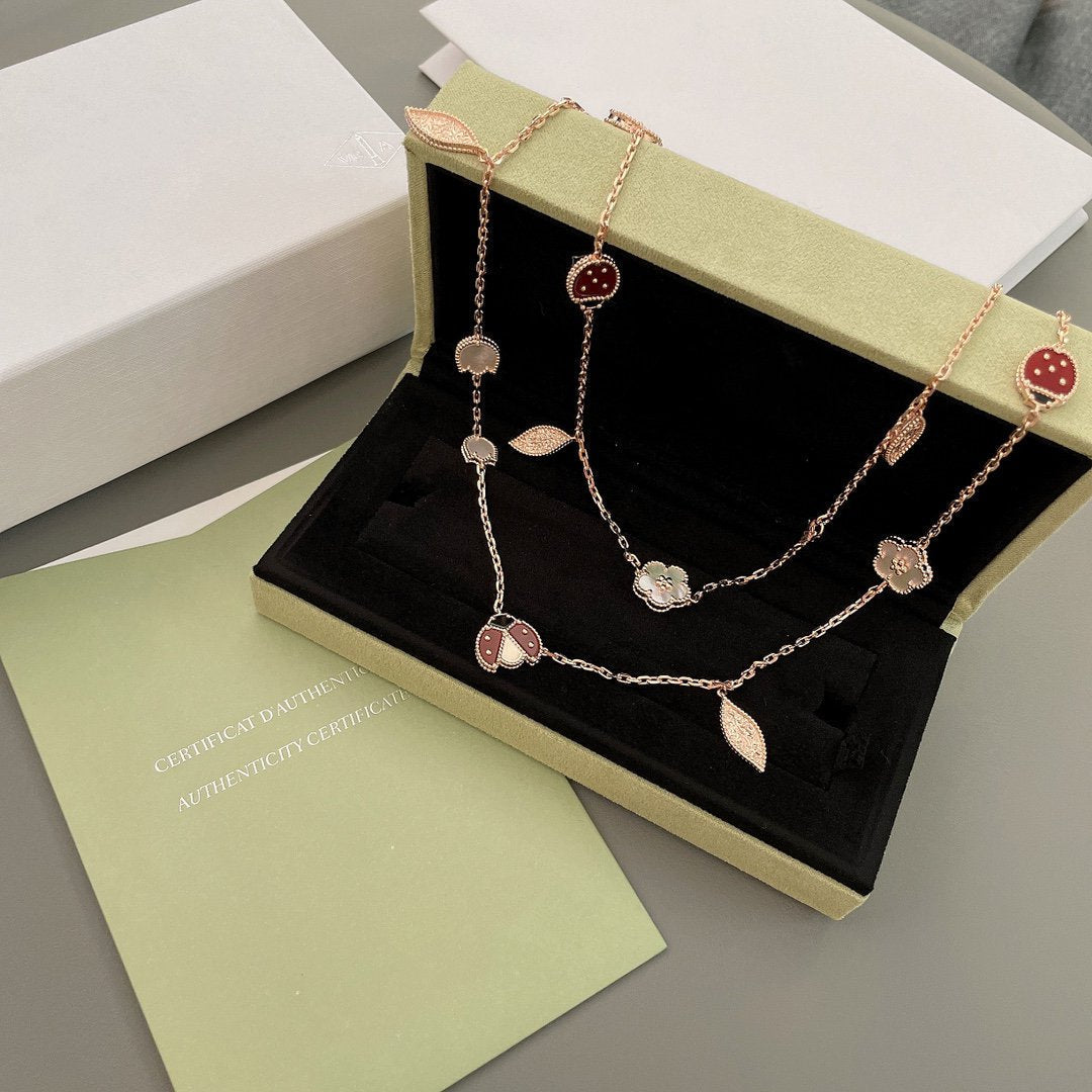 Miro LUCKY SPRING 15 MOTIFS ROSE GOLD NECKLACE