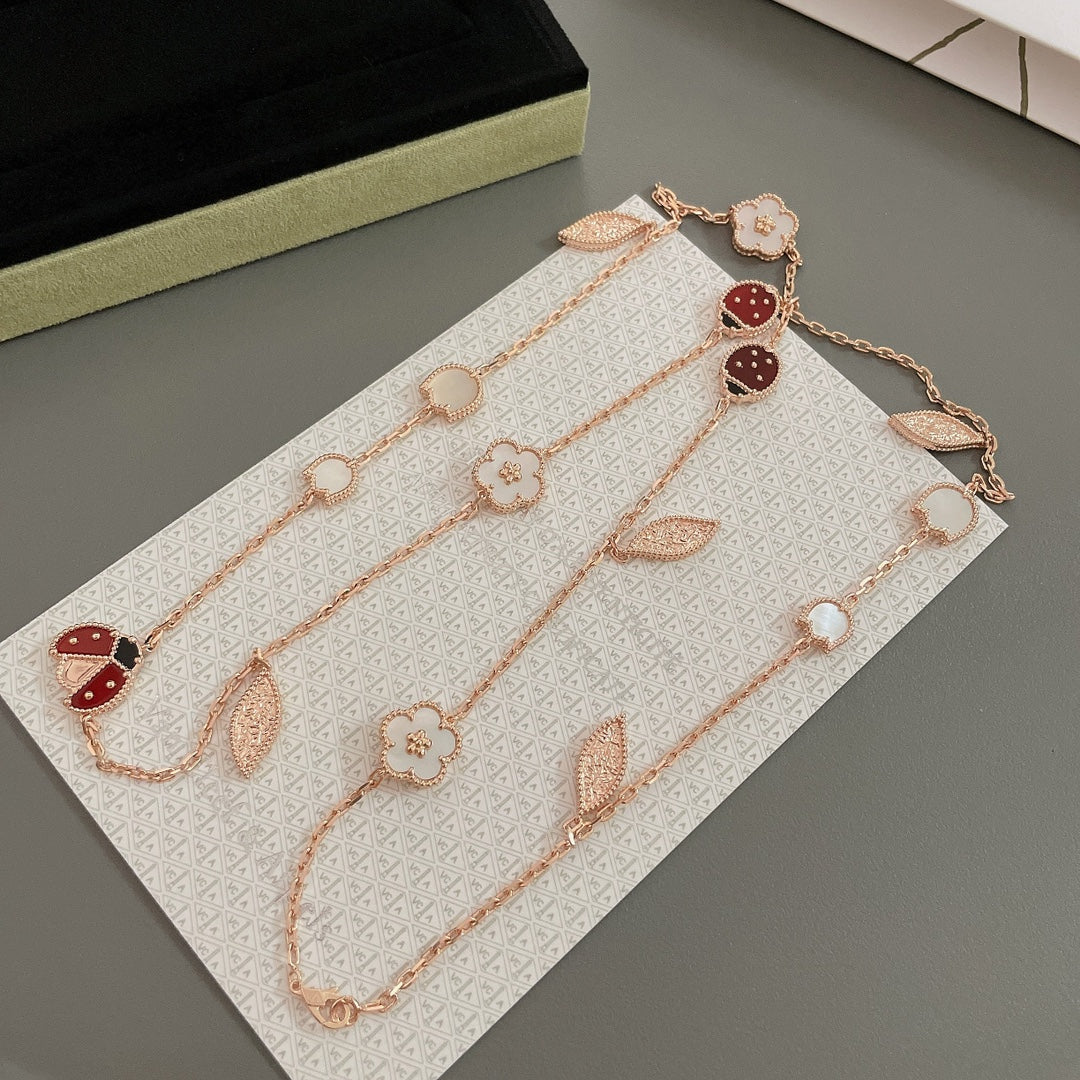 Miro LUCKY SPRING 15 MOTIFS ROSE GOLD NECKLACE