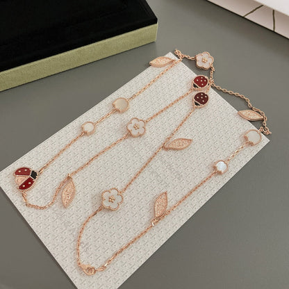 Miro LUCKY SPRING 15 MOTIFS ROSE GOLD NECKLACE