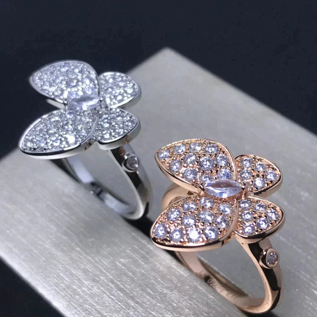 Miro BUTTERFLY PINK GOLD DIAMOND RING