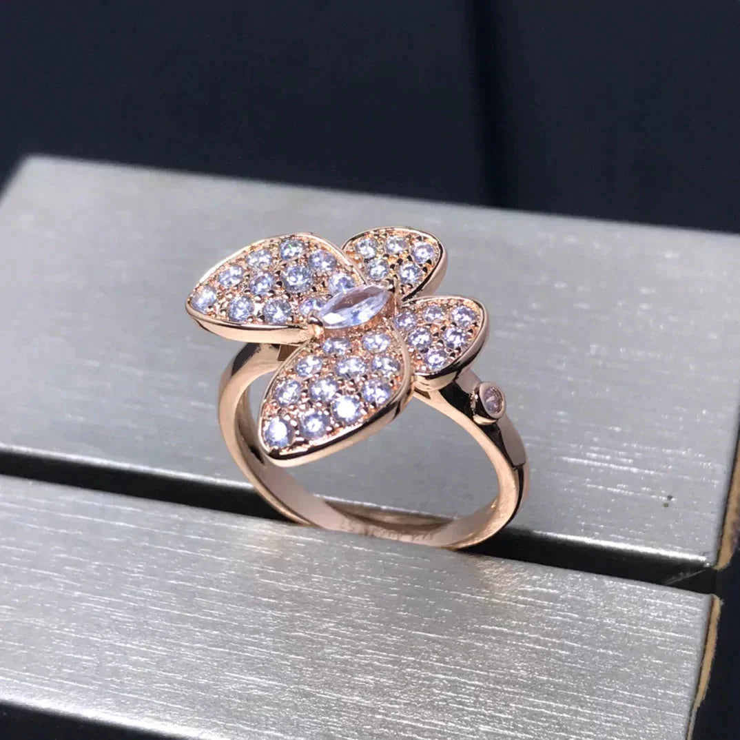 Miro BUTTERFLY PINK GOLD DIAMOND RING