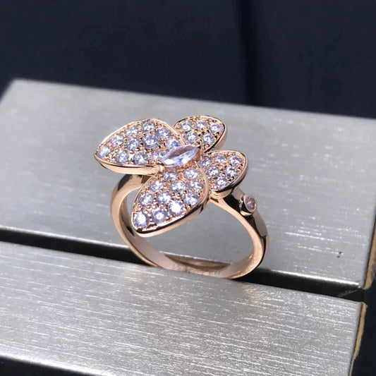 Miro BUTTERFLY PINK GOLD DIAMOND RING