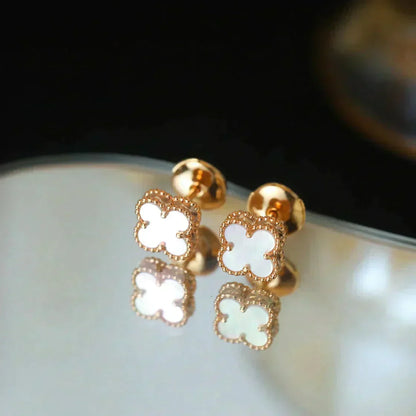 Miro CLOVER MINI 9.5MM WHITE MOP EARRINGS