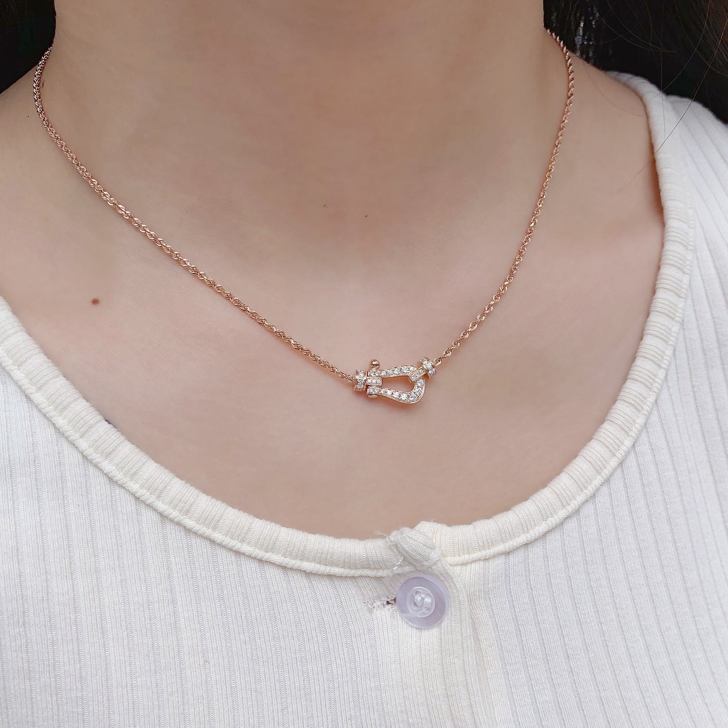 Miro FORCE 10 PINK GOLD DIAMOND NECKLACE