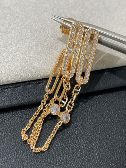 Miro CHAINE CHAOS DIAMOND DROP EARRINGS