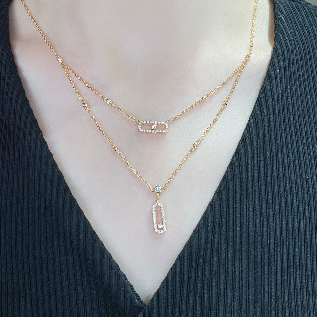 [Miro ] MOVE 2 ROW DIAMOND NECKLACE