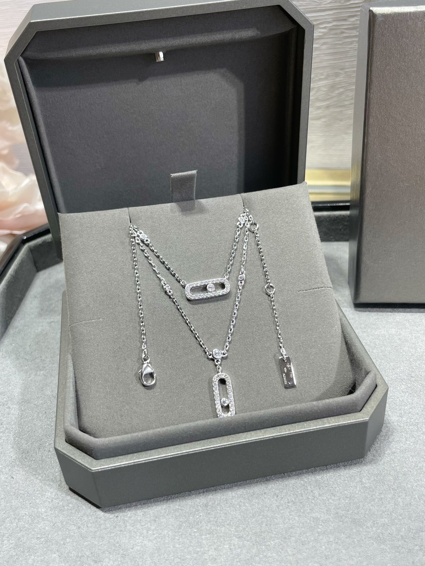 [Miro ] MOVE 2 ROW DIAMOND NECKLACE