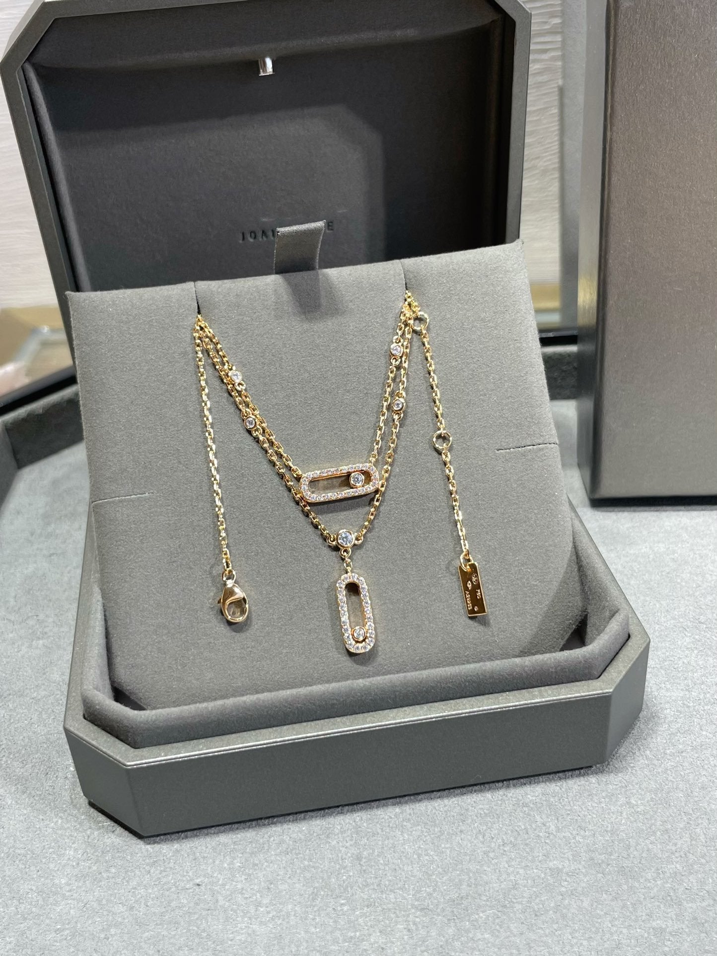 [Miro ] MOVE 2 ROW DIAMOND NECKLACE