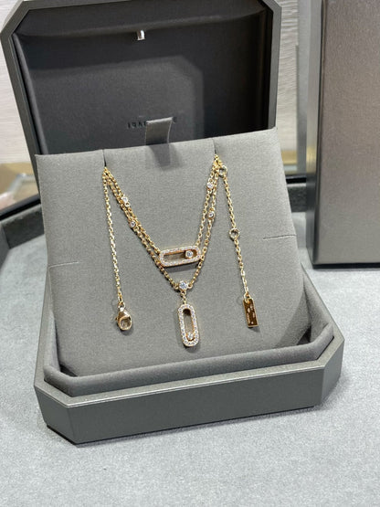 [Miro ] MOVE 2 ROW DIAMOND NECKLACE