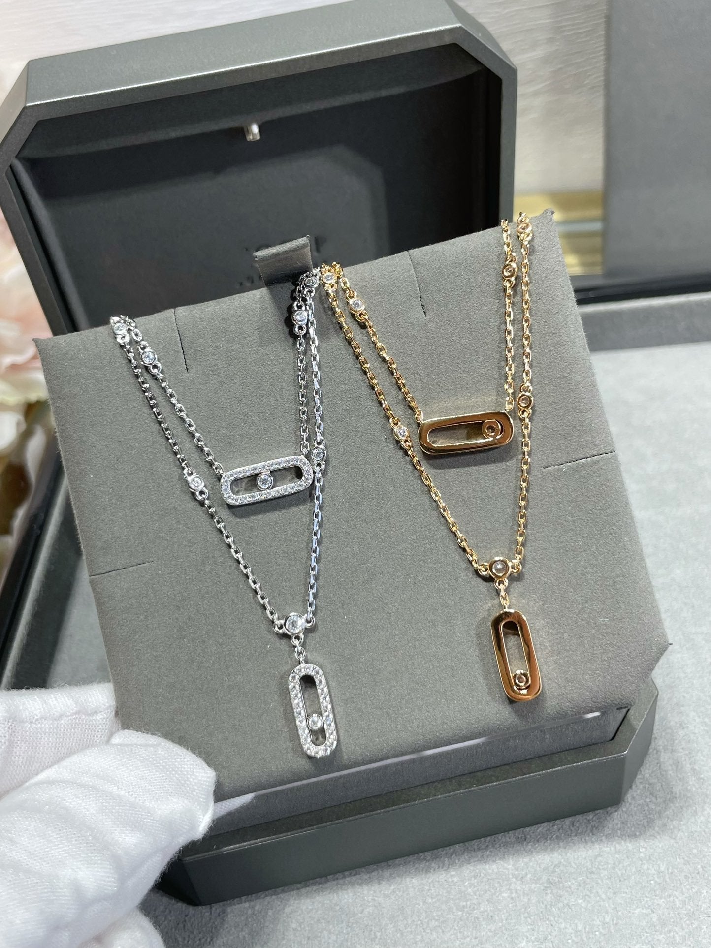 [Miro ] MOVE 2 ROW DIAMOND NECKLACE