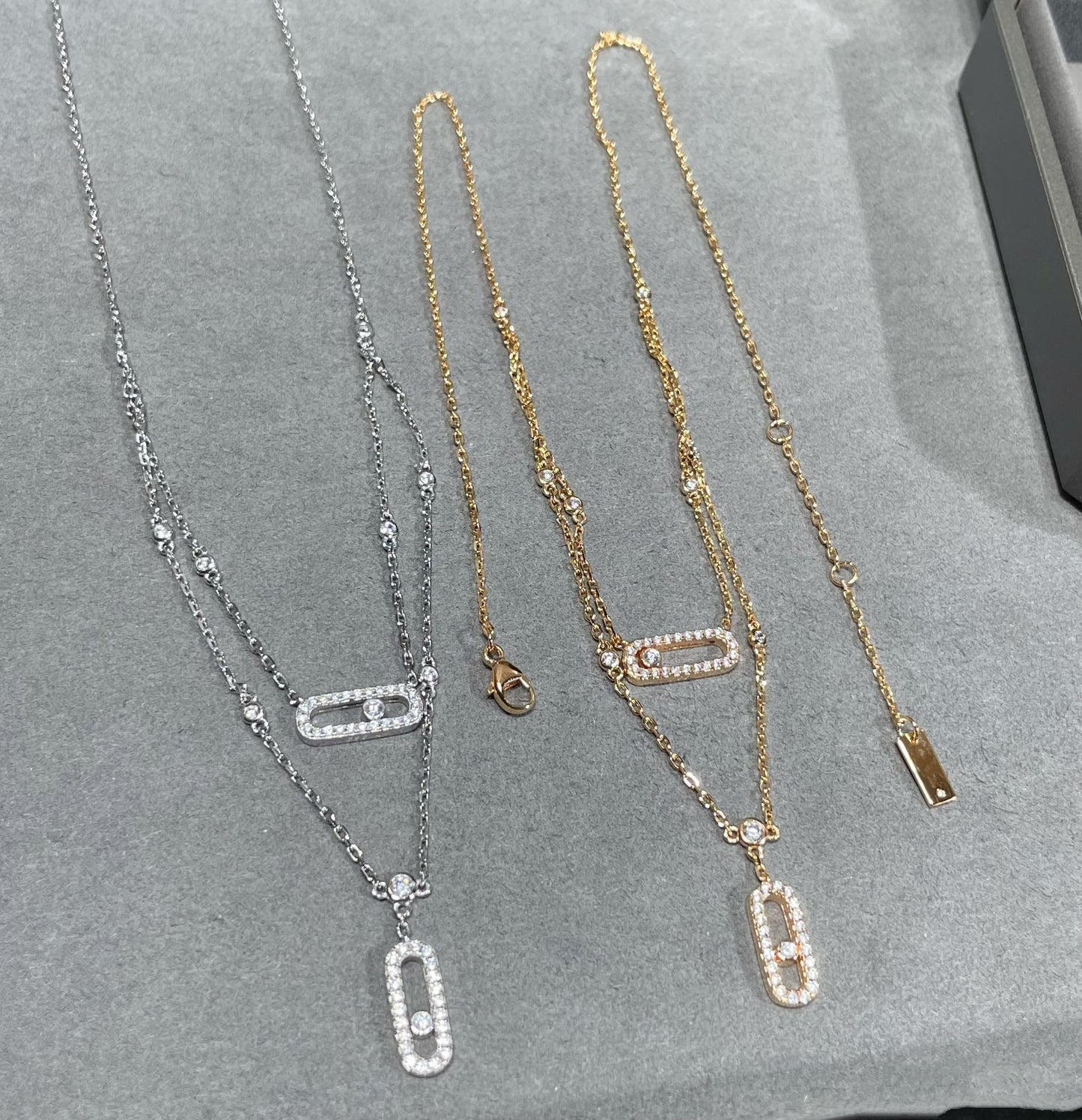 [Miro ] MOVE 2 ROW DIAMOND NECKLACE