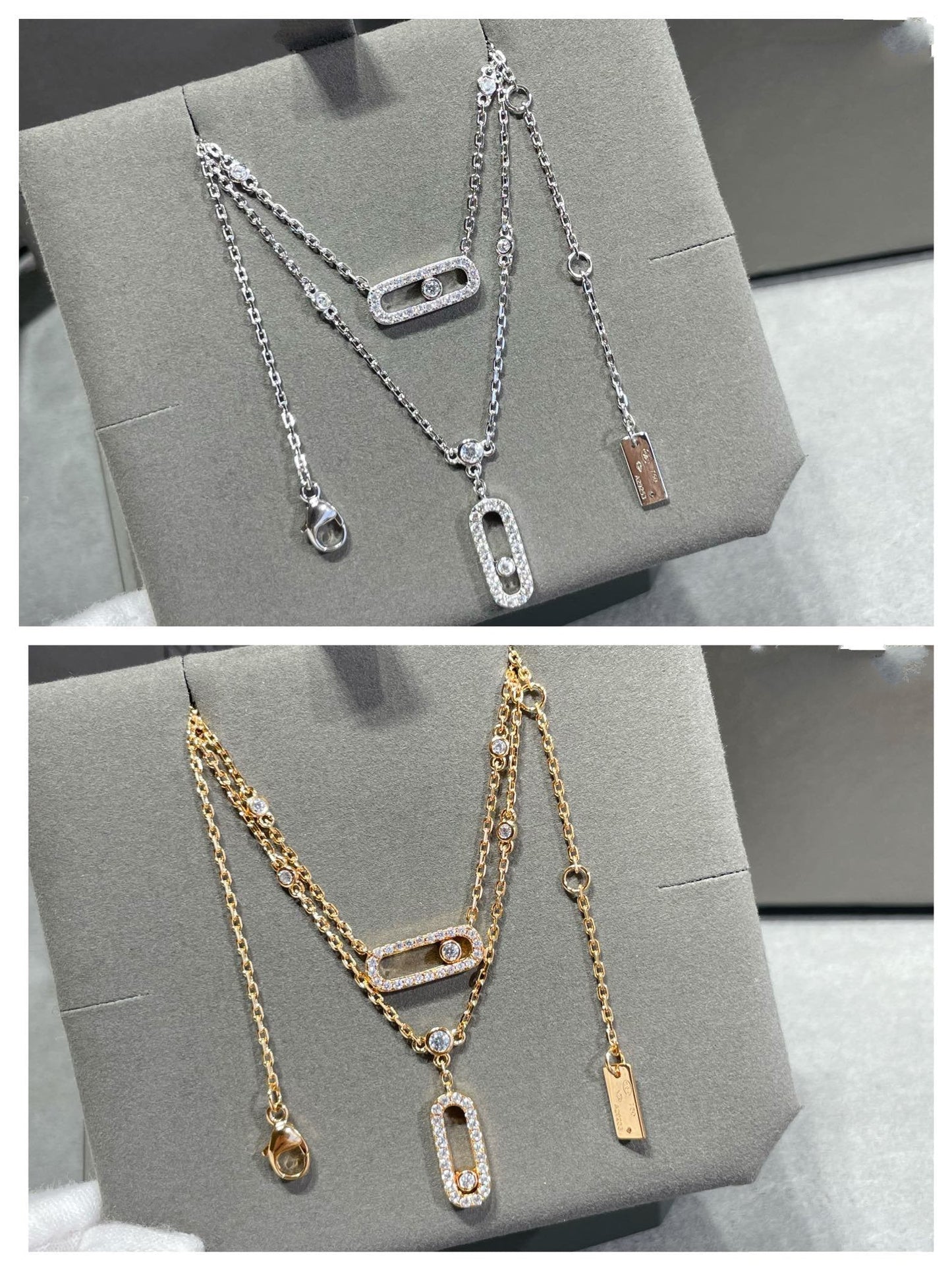 [Miro ] MOVE 2 ROW DIAMOND NECKLACE