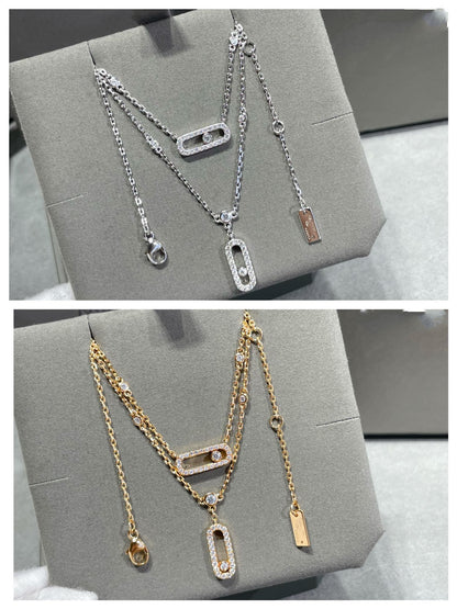 [Miro ] MOVE 2 ROW DIAMOND NECKLACE