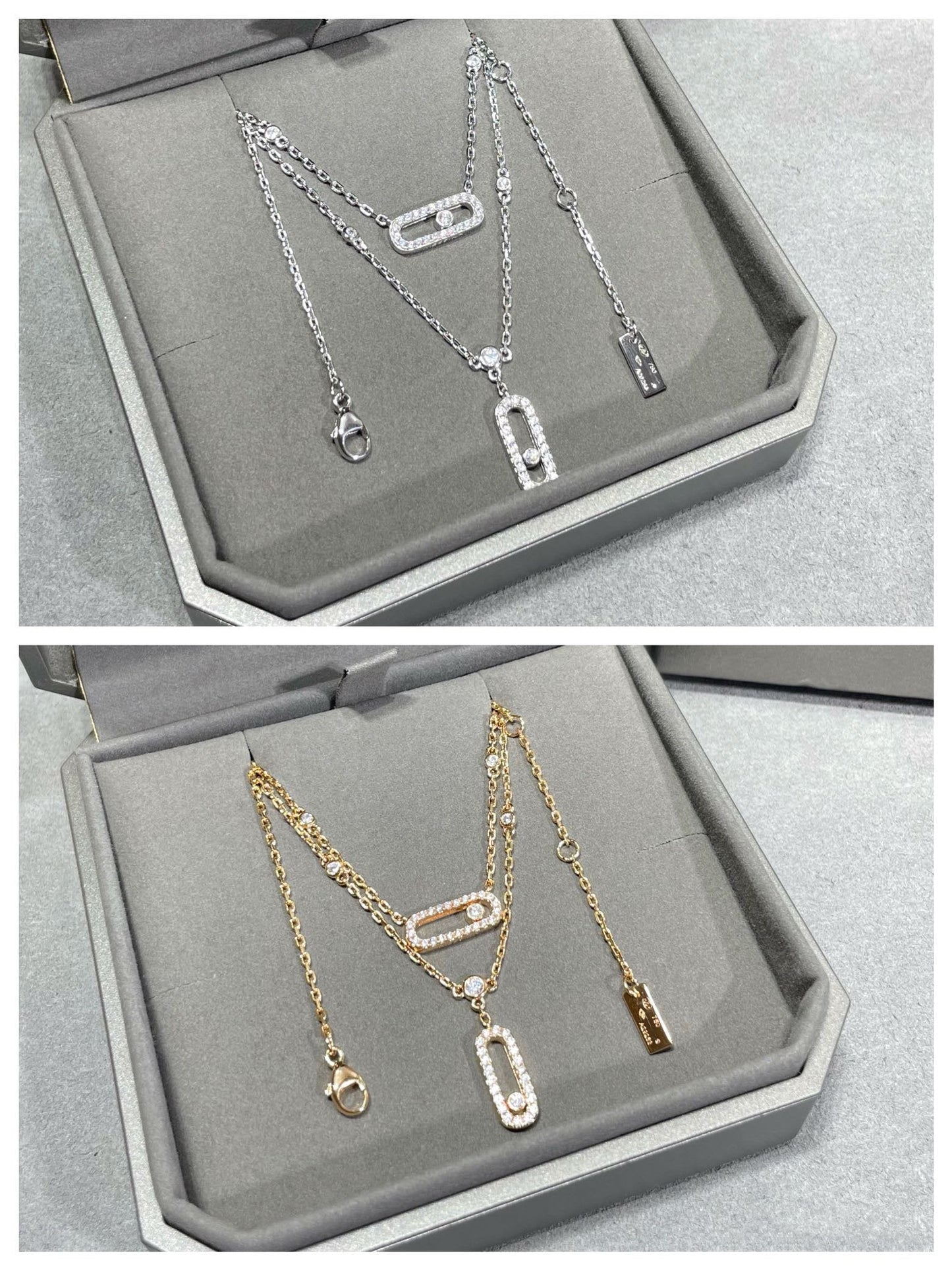 [Miro ] MOVE 2 ROW DIAMOND NECKLACE
