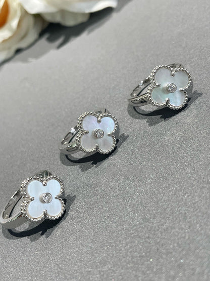 Miro CLOVER SILVER MOP DIAMOND RING